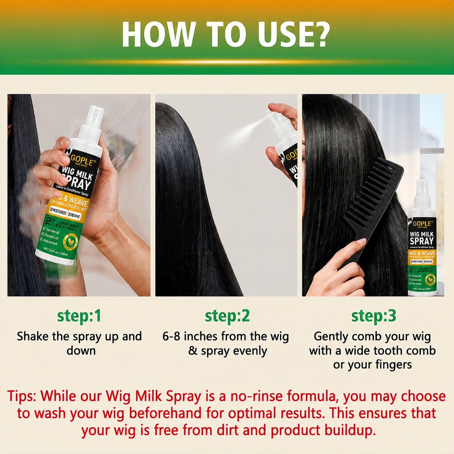 Gople Wig Milk Spray